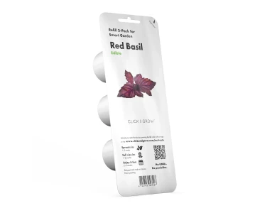 Click and Grow Pods Package, Seeds with Soil, for Red Basil, Set of 3