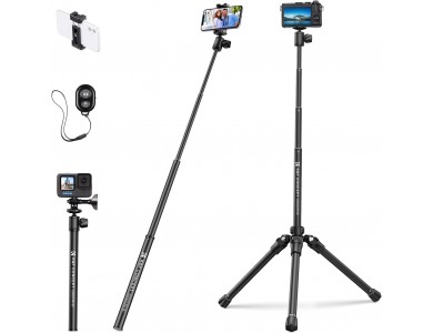 K&F Concept E224A3+BH-18 2-in-1 Τρίποδο Selfie Stick 170cm Απο Αλουμίνιο για Smartphone & Κάμερες με Bluetooth Χειριστήριο