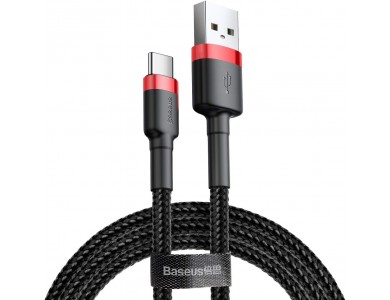 Baseus Cafule Cable USB-C to USB 2.0 3m. with Nylon Braided- Black & Red