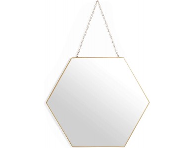 Beautify Hexagon Mirror, Κρεμαστός Καθρέφτης Τοίχου Εξάγωνος 30x26cm
