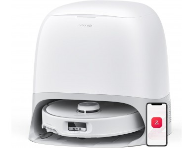 Roborock Q Revo Curv Smart Robotic Vacuum Cleaner / Mop, 18,500Pa, & Automatic Mop Lift, White