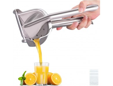 AJ Μanual Stainless Steel Fruit Juicer, Ανοξείδωτος Αποχυμωτής Χειρός Large, για Εσπεριδοειδή, Silver