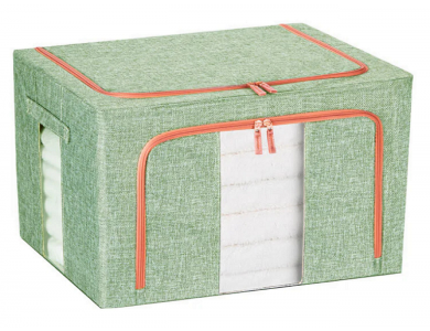 AJ Clothes Storage Organizer Bag 101L, Clothes Storage Box with 2 Openings/Window, 62x43x38cm, Light Green