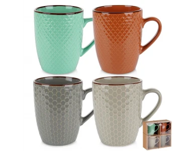Vilde Premium Mugs Ceramic, Κούπες Κεραμικές σετ των 4τμχ 400ml