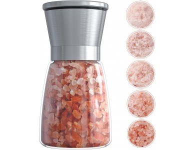 AJ Salt and Pepper Mill, Ceramic Salt & Pepper Mill with Adjustable Grinding Glass 13cm