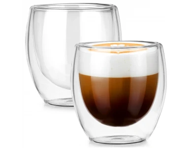 Vilde Premium Double Walled Glass, Φλυτζάνια για Espresso / Cappuccino σετ των 2τμχ 280ml από Διπλό Βοριοπυριτικό Γυαλί