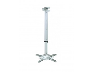 Techly Βάση Οροφής για Projector Έως 15kg, Universal, Ρυθμιζόμενη 60-102cm, Περιστρεφόμενη 360° & Επικλινής 30°, Silver