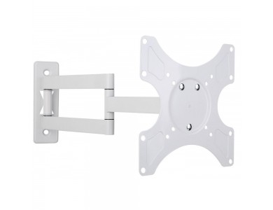Techly TV Mount, Tilting & Swivel Stand with Split Arm for TV 19”-37”, up to 25kg, White