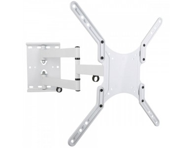 Techly TV Mount, Tilting & Swivel Stand with Split Arm for TV 23”-55”, up to 45kg, White