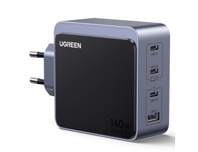 Ugreen Φορτιστής X570 GaN 140W με Θύρα USB-A & 3 Θύρες USB-C, PD / QC 4.0, Grey