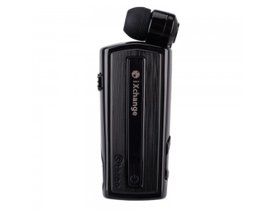 iXchange UA28 v2 In-ear Bluetooth Handsfree Ακουστικό Πέτου, Retractable με Δόνηση, Black