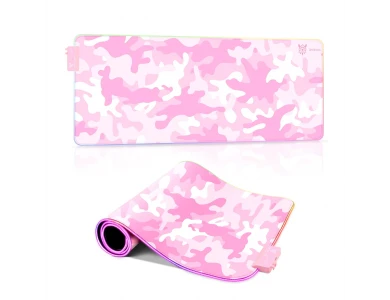 Onikuma G5 XXL Gaming Mouse Pad (80x30cm) with RGB LED & 12 Lighting Modes, Pink