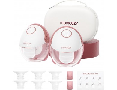 Momcozy M6 Breast Pump Hands Free, Ηλεκτρικό Διπλό Θήλαστρο με 3 Λειτουργίες, Χρονοδιακόπτη & 9 Επίπεδα Έντασης, Cozy Red