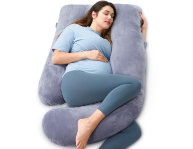 Momcozy Pregnancy Pillow for Sleeping, Μαξιλάρι Εγκυμοσύνης 145cm σε Σχήμα U, με Αφαιρούμενο Κάλυμμα, Grey