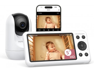 Momcozy Smart WiFi Baby Monitor, Ασύρματη Ενδοεπικοινωνία Μωρού 1080P, 5", 2-Way Audio, Night Vision & Χρήση με APP