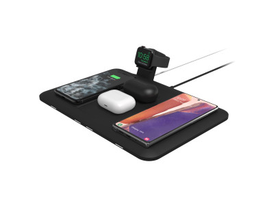 Mophie 4 in 1 Wireless Charging Mat, Qi Pad Wireless Charging Station for 4 Devices & 1 Wired & Apple Watch Charger Base