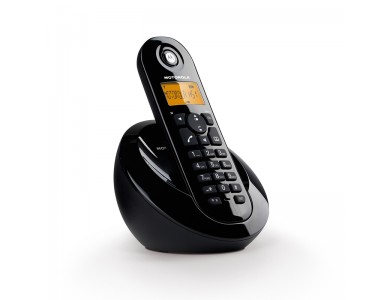 Motorola C601B Cordless Phone with Speakerphone & 50 Names Directory, Black