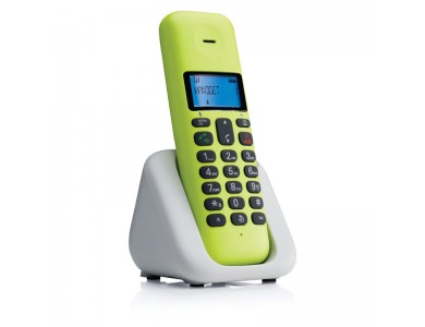 Motorola T301 Ασύρματο Τηλέφωνο με Aνοιχτή Aκρόαση & Τηλεφωνικό Κατάλογο 50 Ονομάτων, Lime Lemon