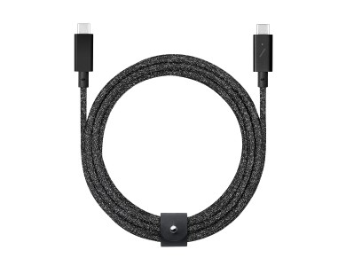 Native Union Belt Cable Pro USB-C σε USB-C Καλώδιο 2.4μ. με Fiber ύφανση 240W USB-IF Certified με Built-in LED, Cosmos Black