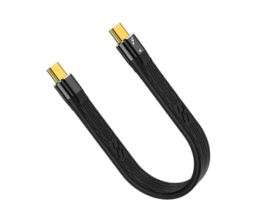 Nordic Καλώδιο USB-C σε USB-C Thunderbolt 4.0 100W / 40Gbps / 8K Video, 14cm, Μαύρο