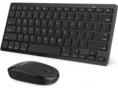 OMOTON KB066 Bluetooth Ultra Thin Keyboard and Moude Combo, Σετ Ασύρματο Πληκτρολόγιο + Ποντίκι για iPad / Laptop κ.α., Black