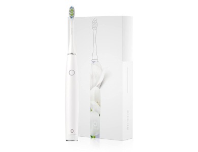 Oclean Air 2 Ηλεκτρική Οδοντόβουρτσα με Ίνες DuPont & Pedex, WhisperClean™ Noise Reduction & Fast Charging, White Tulip