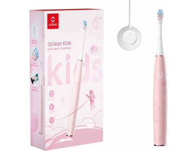 Oclean Kids Electric Toothbrush for Kids with DuPont FDA approved, Ultra-Quiet Technology & AI Pressure Senor, Pink