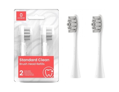 Oclean Standard Ανταλλακτικές κεφαλές για Ηλεκτρικές Οδοντόβουρτσες Oclean, Βαθύ Καθαρισμού, Σετ των 2, White
