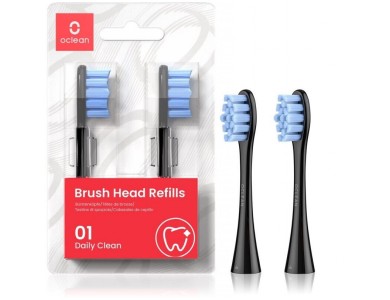 Oclean Standard Replacement Heads for Oclean Electric Toothbrushes, Deep Cleaning, Set of 2, Black