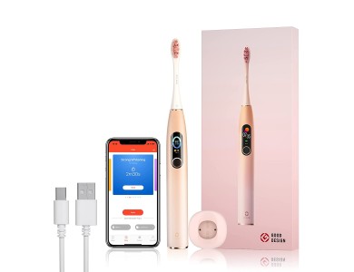 Oclean X Pro Smart Electric Toothbrush with DuPont Bristles, Charging Stand, Quick Charge & Interactive Display, Pink