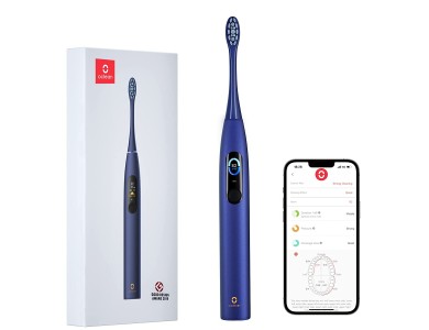 Oclean X Pro Smart Electric Toothbrush with DuPont Fibres, with Charging Base, Quick Charge & Interactive Display, Blue