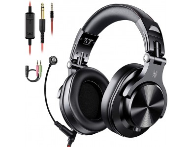 OneOdio A71 Headset with In-Line Noise-cancelling Microphone, for PC / PS4 / AMP / Music Instruments), Black