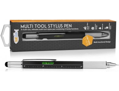 Orzly Twitfish Stylus Pen Γραφίδα για Tablet / Smartphone & Στυλό / Χάρακας / Κατσαβίδι / Αλφάδι 6-in1, Black