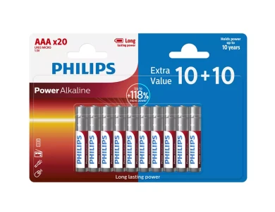 Philips AAA Long Lasting Power Αλκαλικές Μπαταρίες 1.5V LR03, 20τμχ.