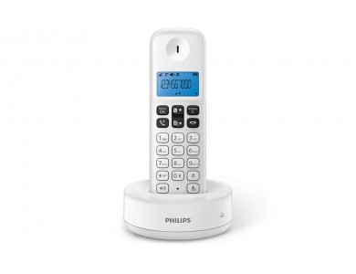 Philips D161 Ασύρματο Τηλέφωνο με Aνοιχτή Aκρόαση, Τηλεφωνικό Κατάλογο 50 Ονομάτων & Ελληνικό Μενού, Λευκό