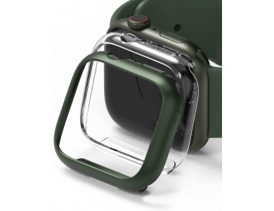 Ringke Apple Watch 7 (45mm) Slim Θήκη, Σετ των 2 (Clear & Deep Green)