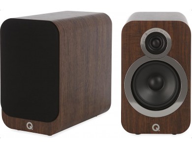 Q-Acoustics Q3020i Bookshelf Speakers Pair, Hi-Fi Stereo 75W RMS with 5" Bass Drivers (17x28x28), Walnut