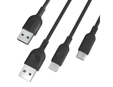 RAVPower USB-C to USB, 2 Pcs of Cables (0,9m+1,8m) - RP-CB008
