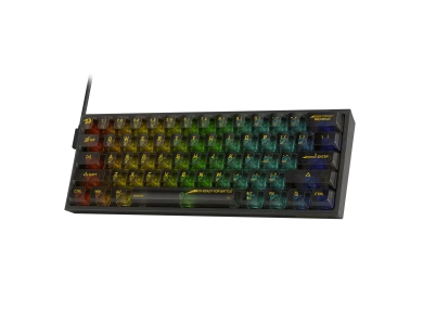 Redragon K617 FIZZ Gaming Μηχανικό Πληκτρολόγιο (US layout) 60 Πλήκτρων με Outemu Red Switches & RGB Φωτισμό, Black
