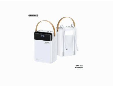 Remax Lesu II 80000 22.5W PD USB-C Power Bank 80.000mAh με Digital Display & Power Delivery, White