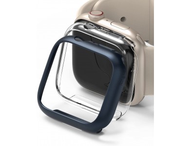Ringke Apple Watch 7 (45mm) Slim Θήκη, Σετ των 2 (Clear & Metallic Blue)