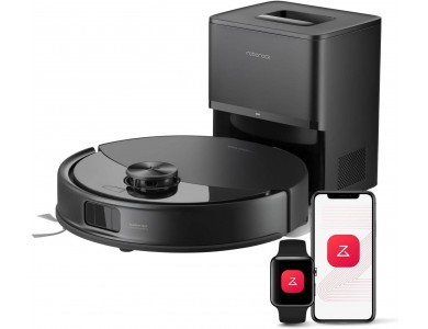 Roborock Q10 VF+ Robot Vacuum / Mopping Cleaner 10k Pa, Dual Anti-Tangle, Αυτοκαθαριζόμενη Σφουγγαρίστρα & Dock, Black