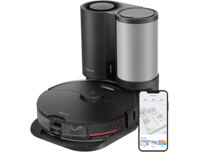 Roborock S7 MaxV Plus - Smart Robot Vacuum / Mopping Cleaner with VibraRise, 5100Pa, Dock & ReactiveAI 2.0, Black