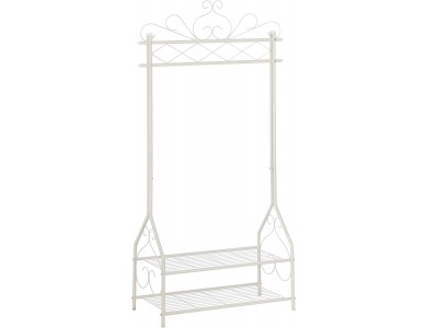 Songmics Clothes Stand and Rack with Garment Rail and 2 metal shelves 173 x 41 x 92cm, Cream