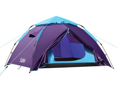 Sable Waterproof Pop-Up Camping Tent, Αδιάβροχη Σκηνή 4 Ατόμων, 230 x 210 x 140cm - SA-HF044