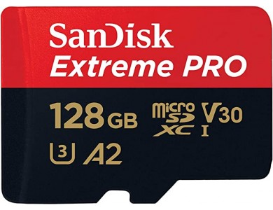 Sandisk Extreme Pro microSDHC 128GB U3 V30 A2 up to 200MB/s με Adapter