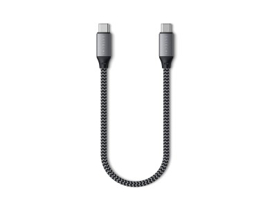 Satechi Καλώδιο USB-C to USB-C 25cm, USB 4.0 με Νάυλον Ύφανση 100W, Space Grey