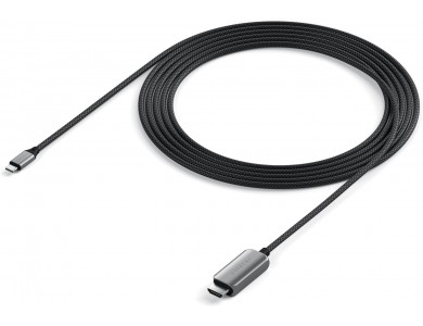 Satechi USB-C to HDMI 8K@60Hz Adapter 2m. Cable with Nylon Weave (Thunderbolt / HDMI 2.1), Space Gray