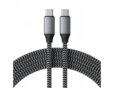 Satechi Καλώδιο USB-C to USB-C 2μ., με Νάυλον Ύφανση 100W, Space Grey