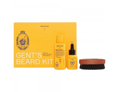 Seven Potions Beard Grooming Set, with Shampoo, Oil and Brush - Woodland Harmony